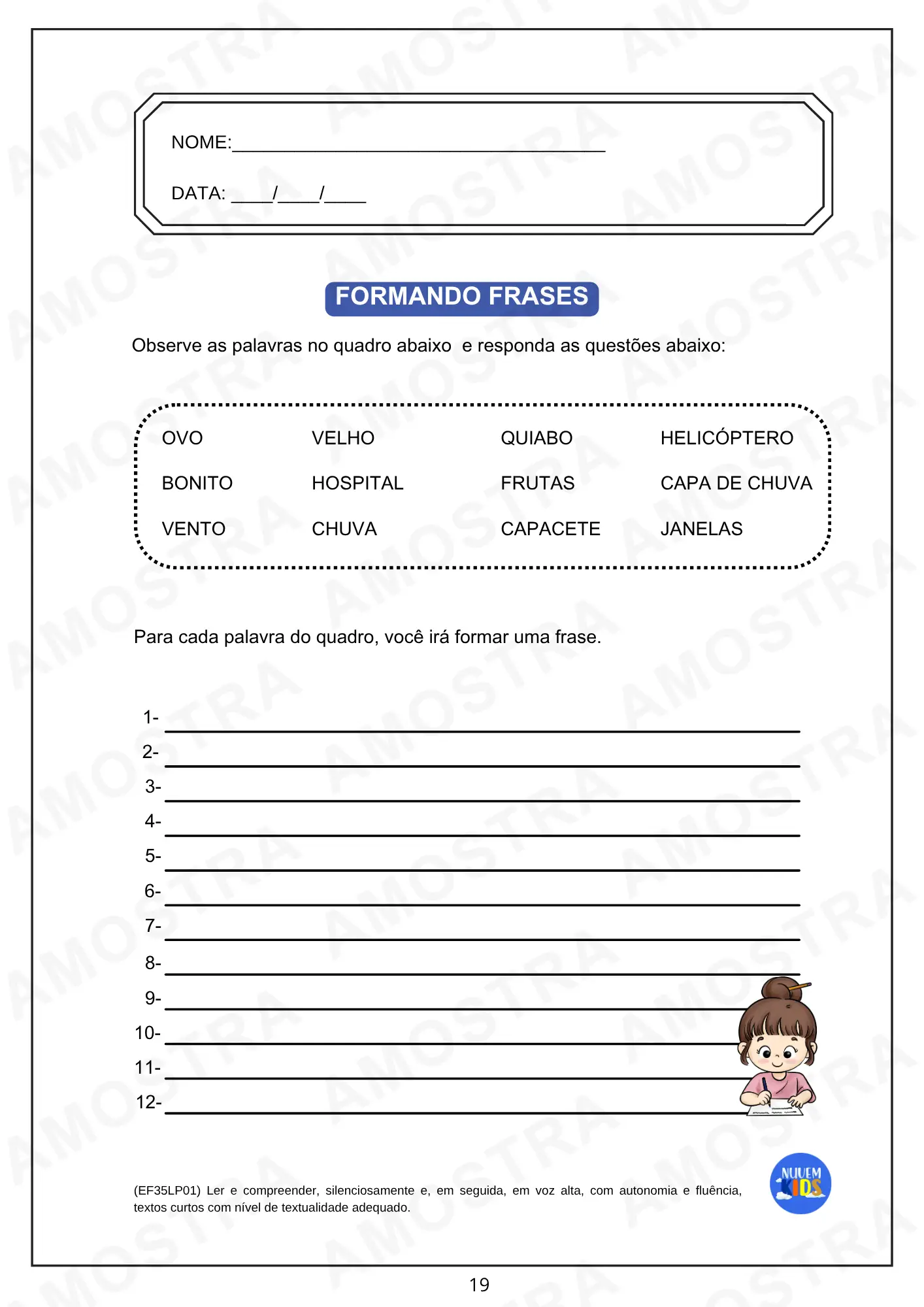 Atividades de Formação de Frases para o 4º e 5º ano - Imagem 9