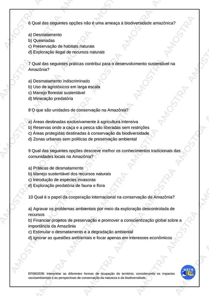 Atividades de Estudos Amazônicos 6º ao 9º Ano - Imagem 6