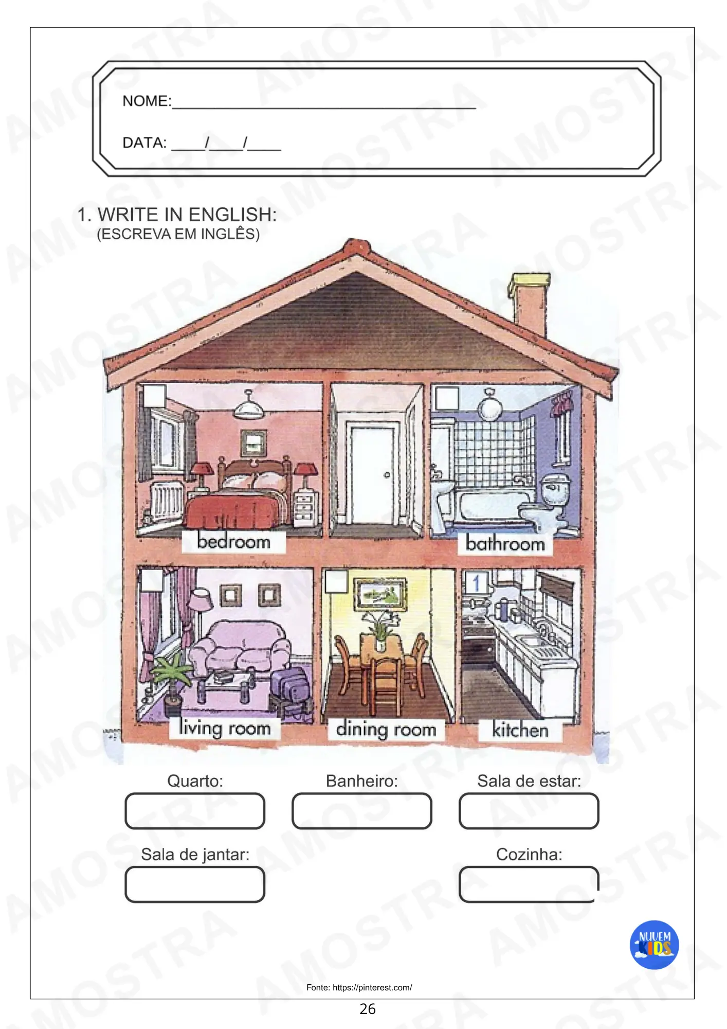 Atividades de Inglês para Fundamental 1 Vol 1 - Imagem 9