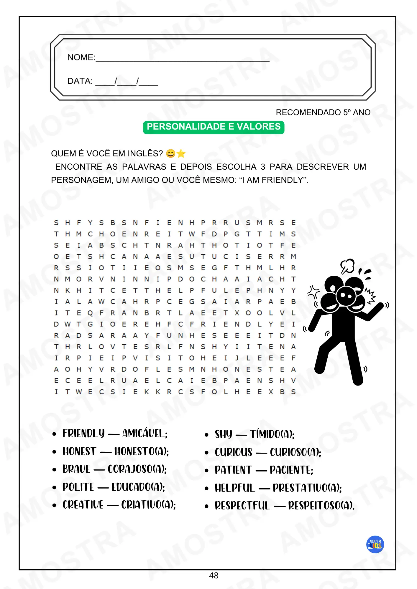 Caça Palavras Inglês Fundamental 1 - Imagem 10