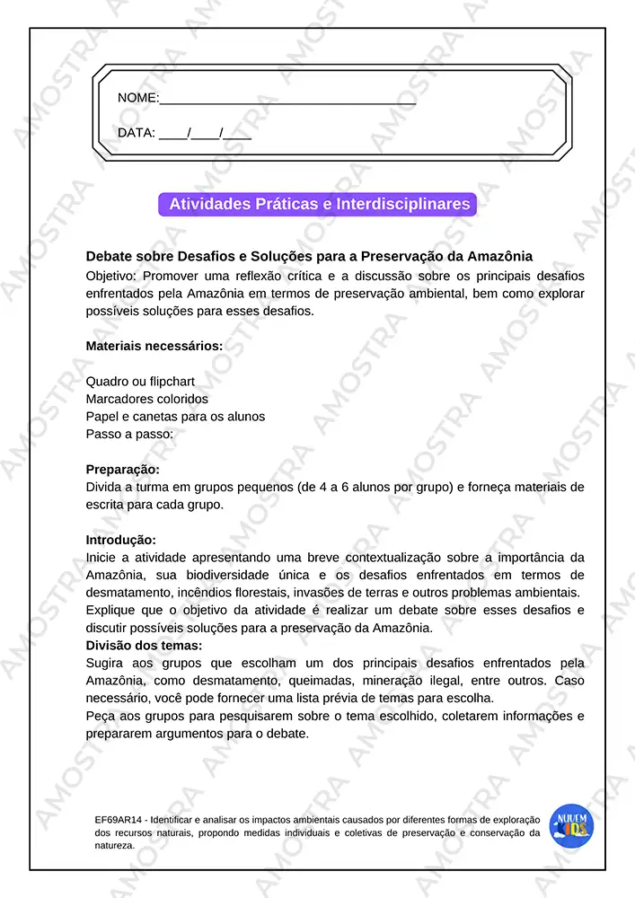 Atividades de Estudos Amazônicos 6º ao 9º Ano - Imagem 8