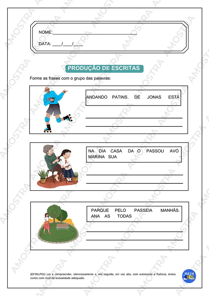 Atividades de Formação de Frases para o 4º e 5º ano - Imagem 2