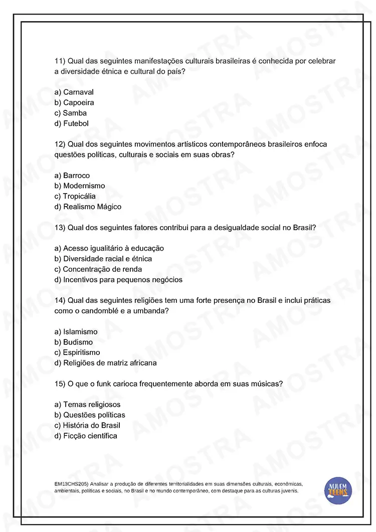 Atividades de Geografia Ensino Médio - Imagem 7