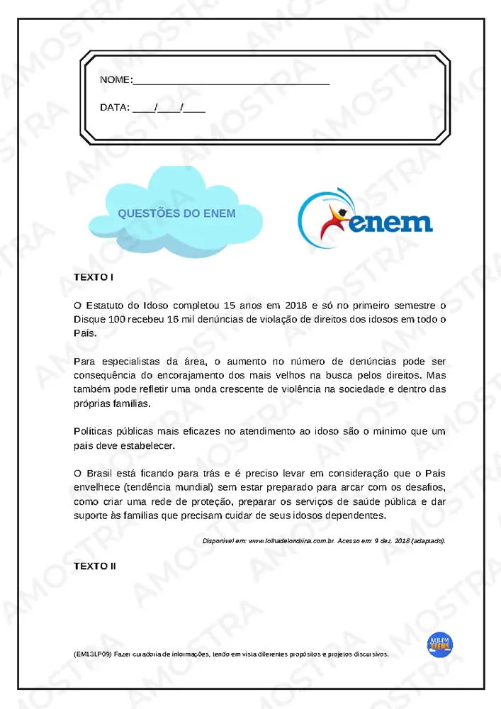 Atividades de Português Ensino Médio - Imagem 2