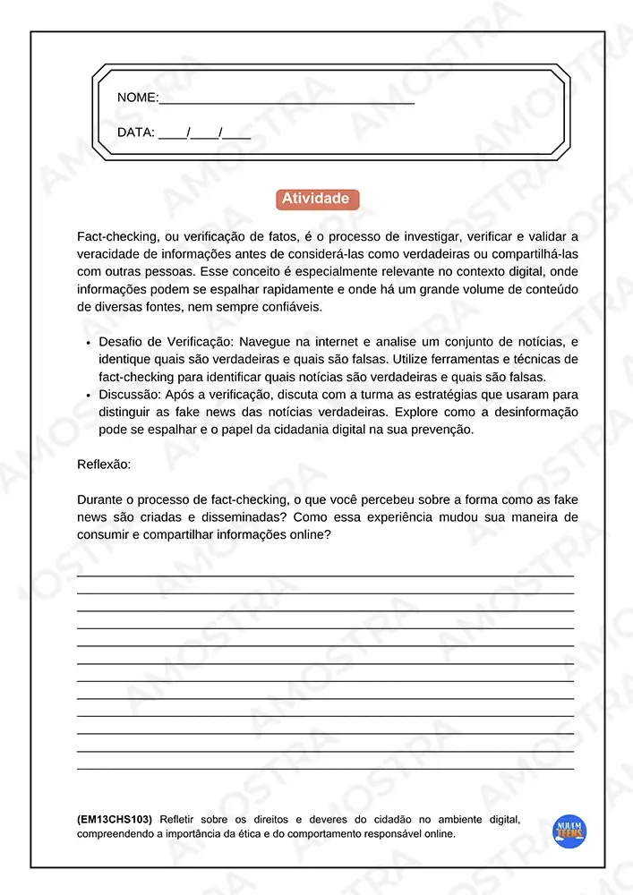 Atividades de Cidadania e Cultura Ensino Médio - Imagem 3