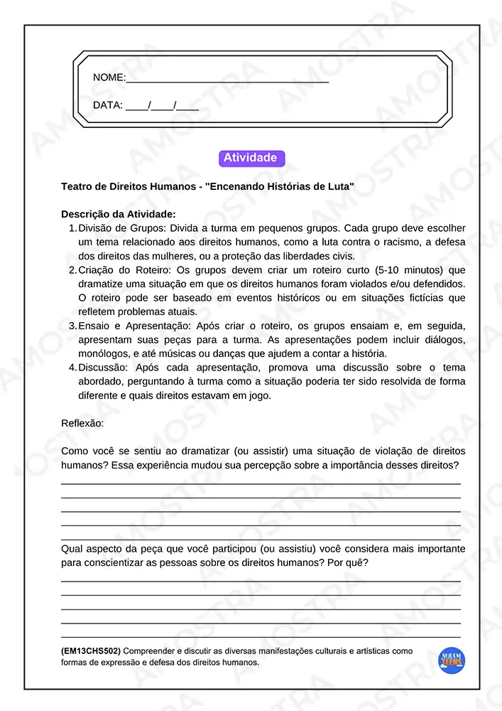 Atividades de Cidadania e Cultura Ensino Médio - Imagem 6
