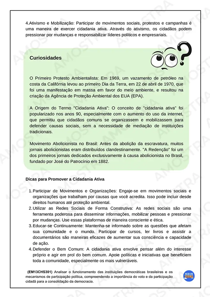 Atividades de Cidadania e Cultura Ensino Médio - Imagem 7