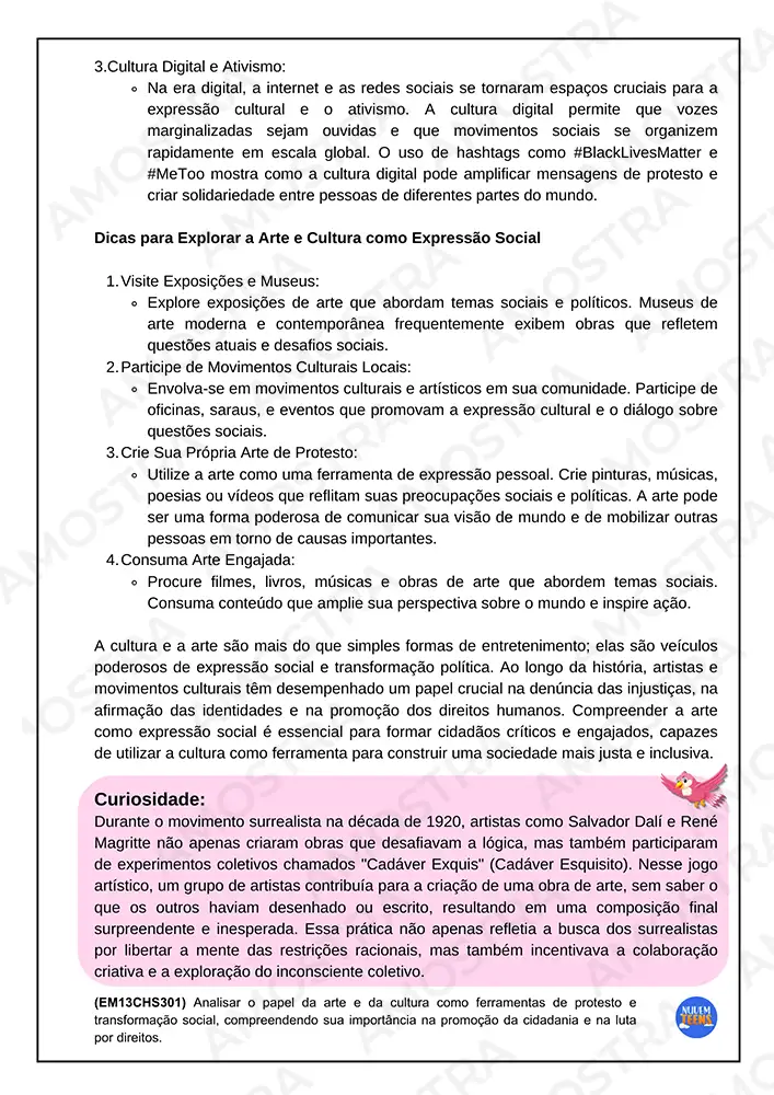 Atividades de Cidadania e Cultura Ensino Médio - Imagem 8