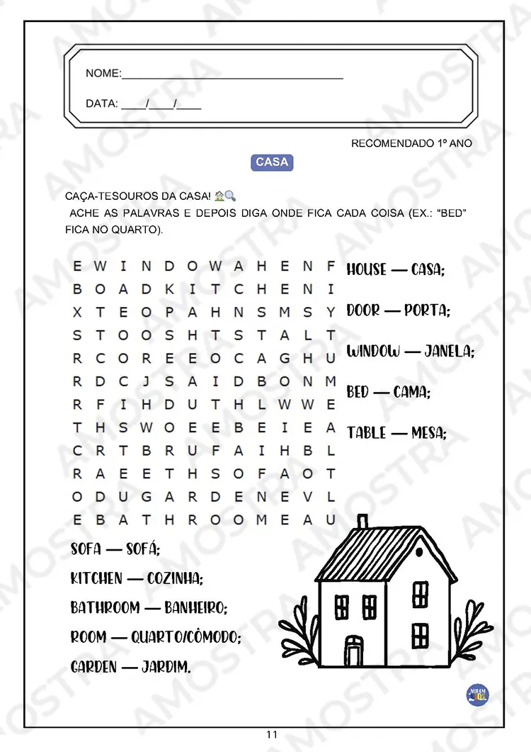 Caça Palavras Inglês Fundamental 1 - Imagem 4