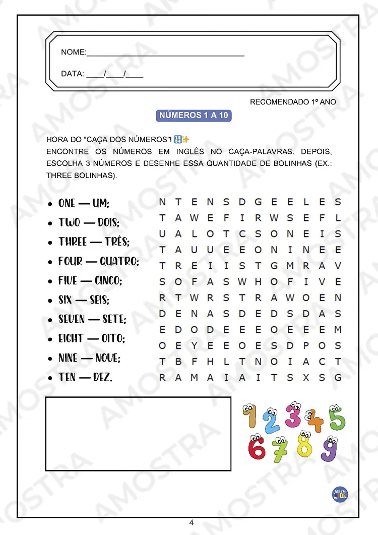 Caça Palavras Inglês Fundamental 1 - Imagem 6