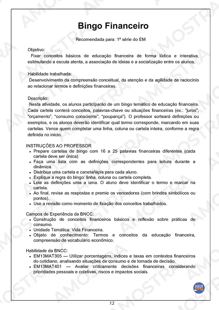 Atividades de Dinâmicas de Educação Financeira 1ª a 3ª Série - Imagem 6