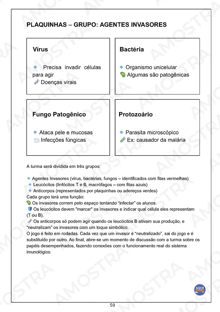 Atividades de Dinâmicas de Biologia 1ª a 3ª Série - Imagem 5