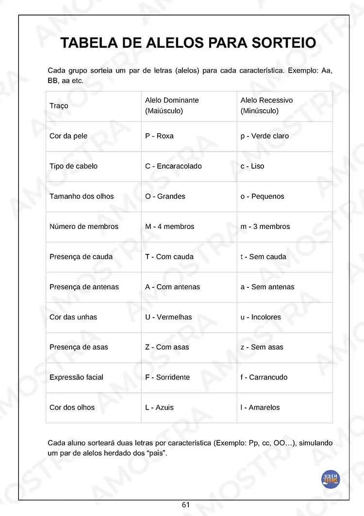 Atividades de Dinâmicas de Biologia 1ª a 3ª Série - Imagem 7