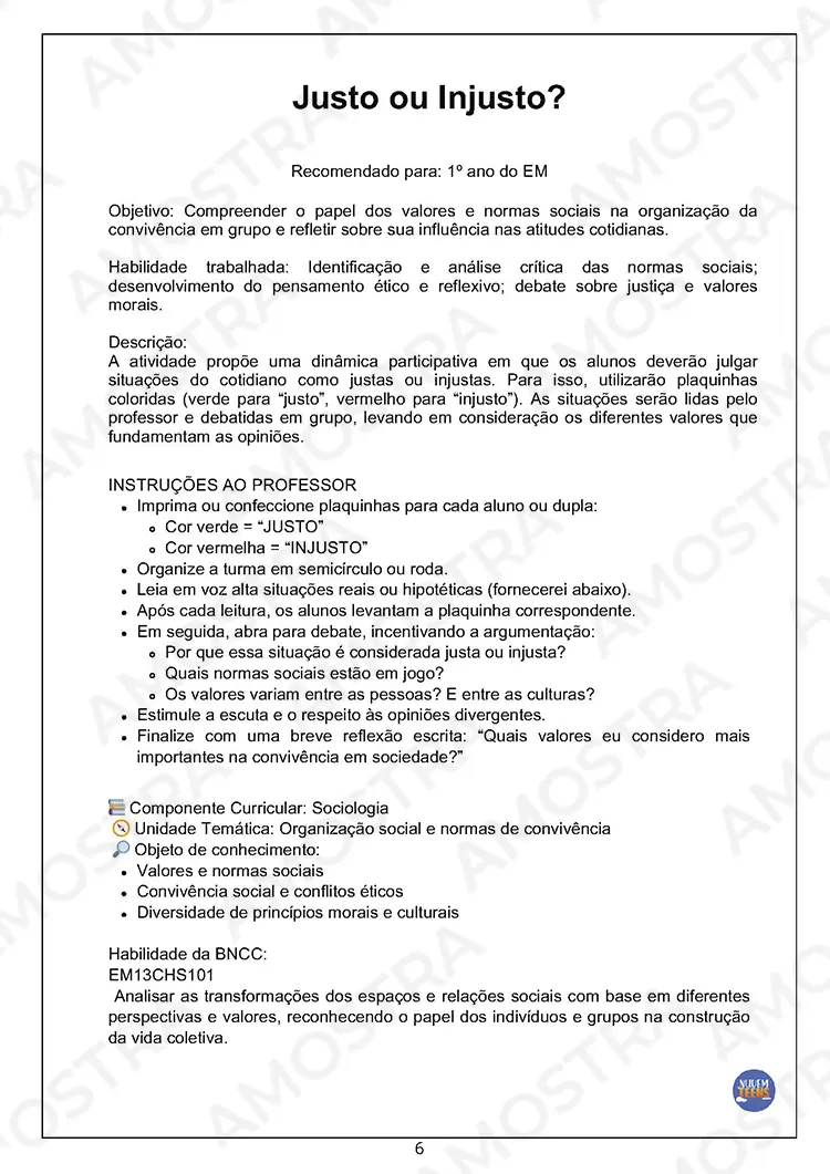 Atividades de Dinâmicas de Sociologia 1ª a 3ª Série - Imagem 6