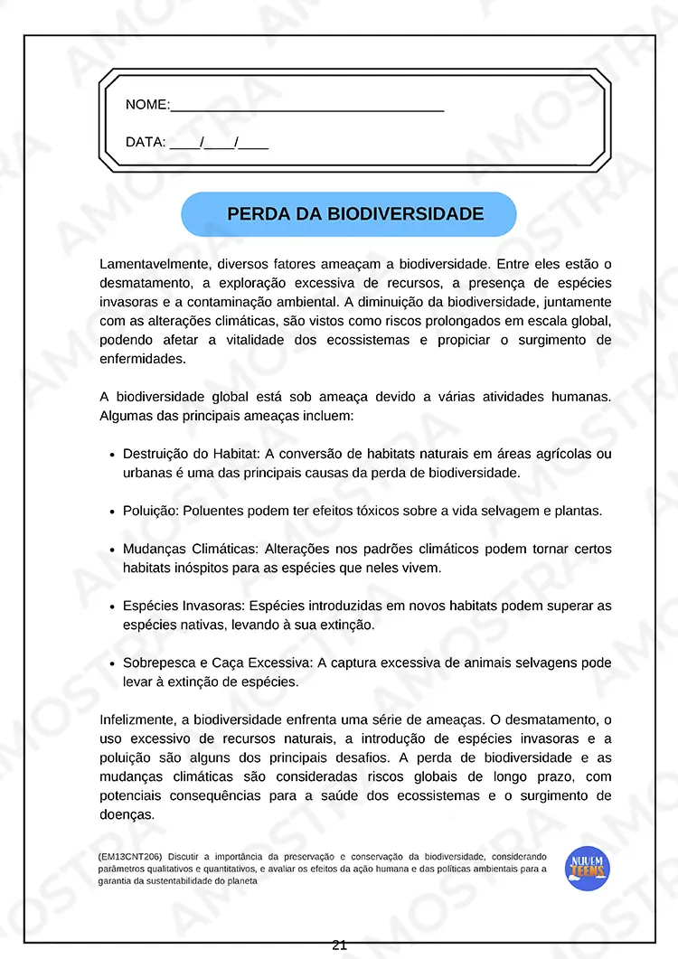 Atividades de Ecologia e Conservação Ensino Médio - Imagem 4