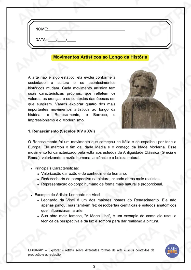 Atividades de Arte para EJA 6º ao 9º Ano - Imagem 7