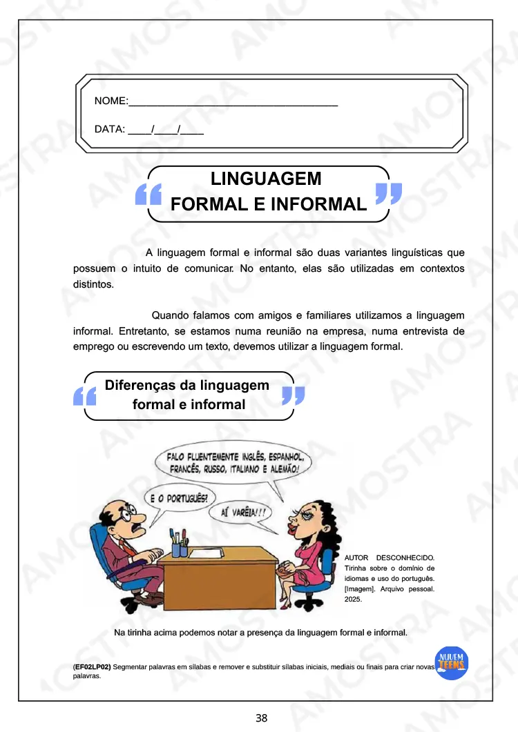 Atividades de Português para EJA do Fundamental 1 - Imagem 6