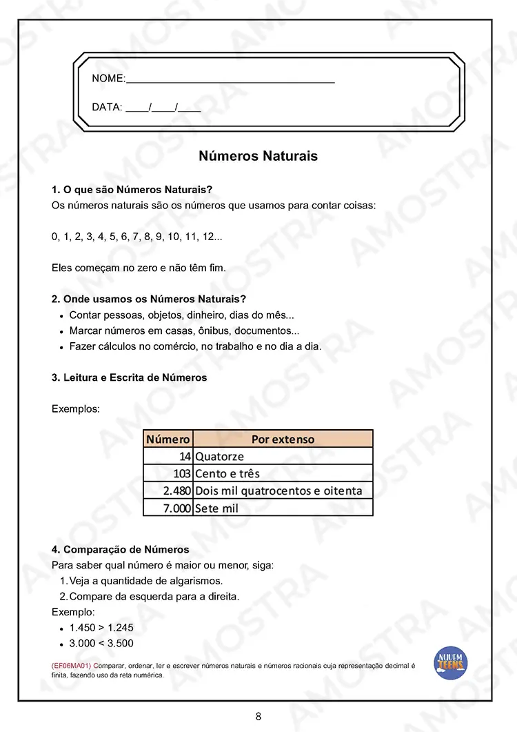 Atividades de Matemática para EJA 6º ao 9º Ano - Imagem 7