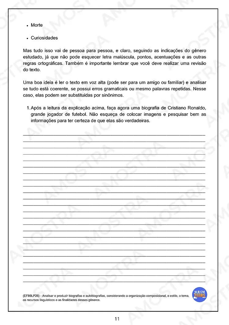 Atividades de Português para EJA 6º ao 9º Ano - Imagem 6
