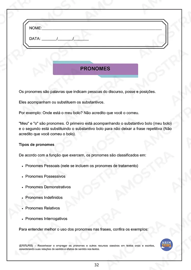 Atividades de Português para EJA 6º ao 9º Ano - Imagem 7