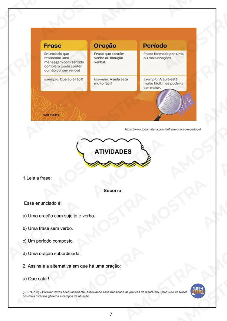 Atividades de Português para EJA 6º ao 9º Ano - Imagem 9