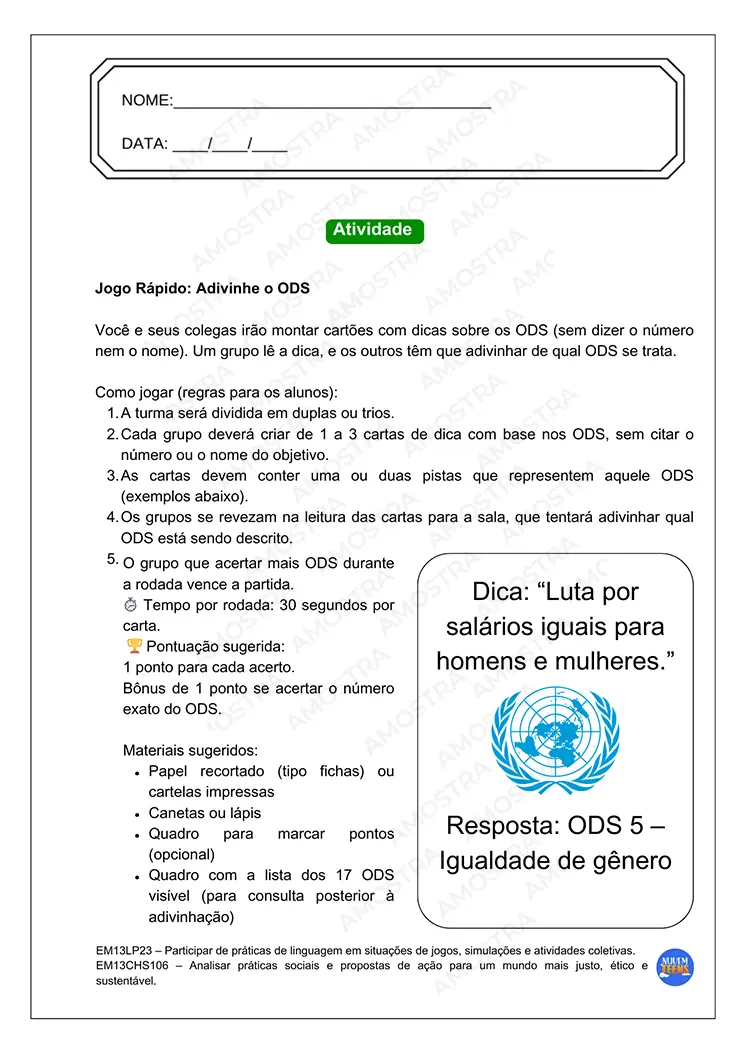 Atividades de Ambientalismo Ensino Médio - Imagem 2