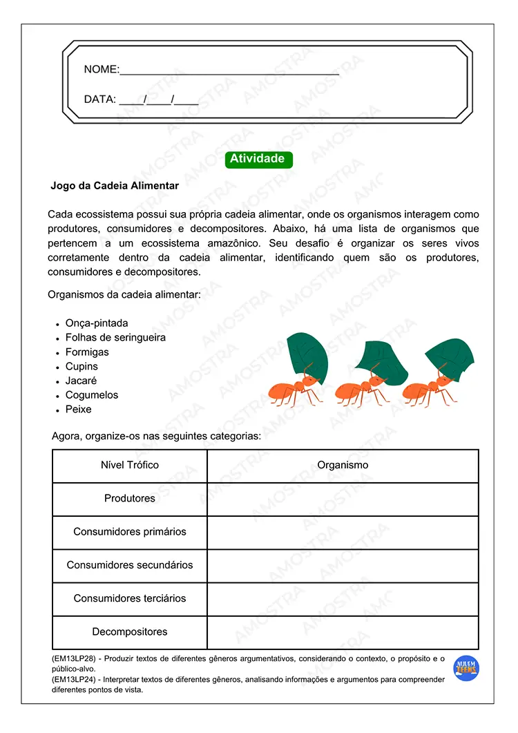 Atividades de Ambientalismo Ensino Médio - Imagem 3