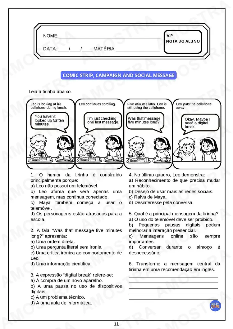 Avaliações de Inglês Ensino Médio - Imagem 2
