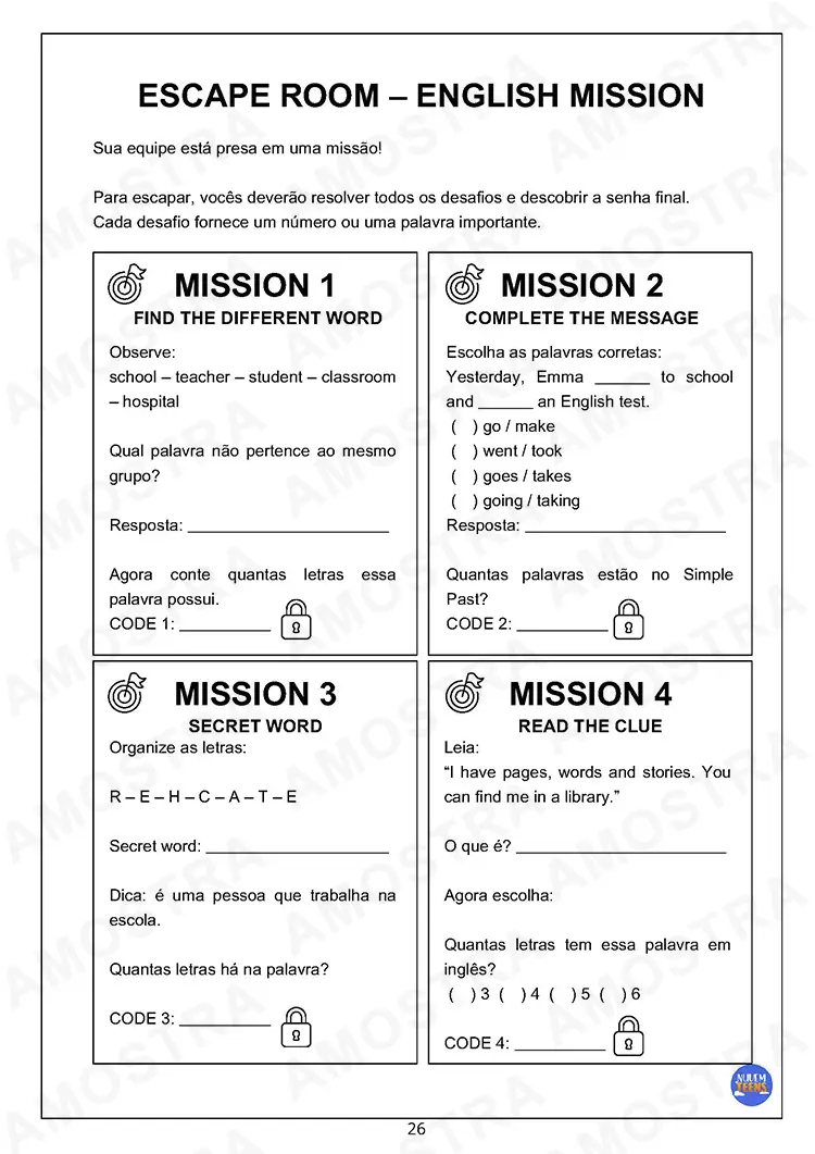 Atividades de Dinâmicas de Inglês para Ensino Médio - Imagem 2