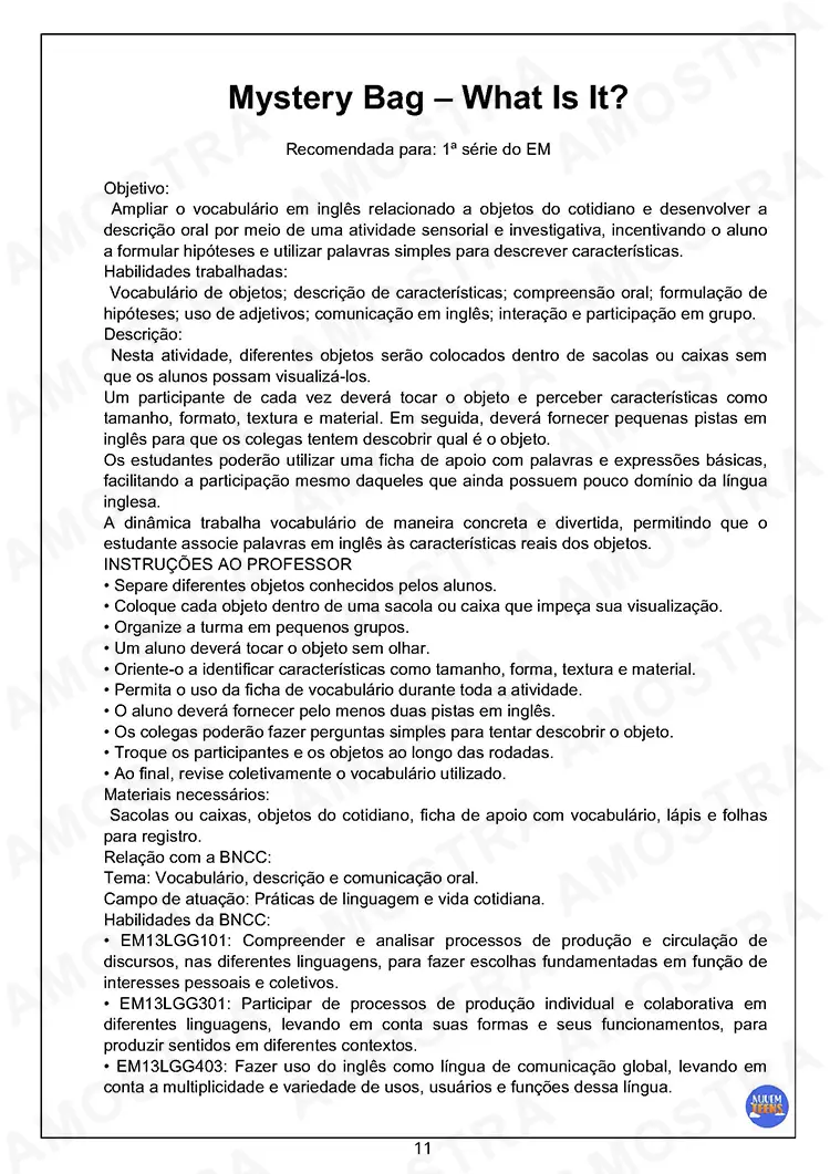 Atividades de Dinâmicas de Inglês para Ensino Médio - Imagem 5