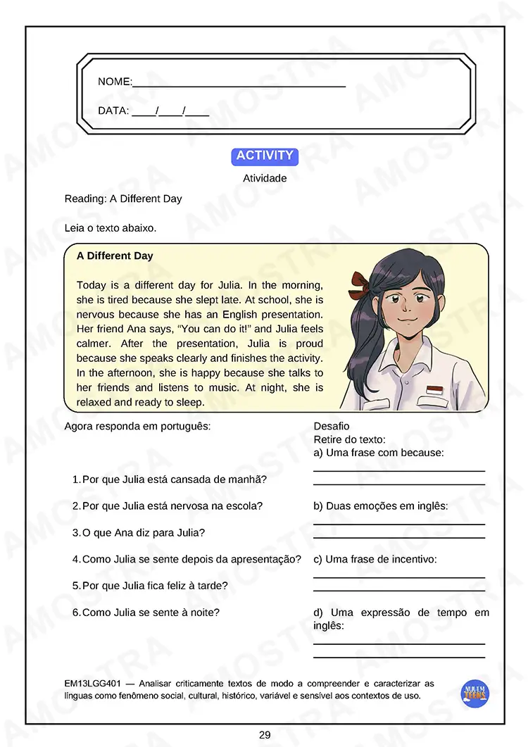 Atividades de Inglês Ensino Médio - Imagem 6