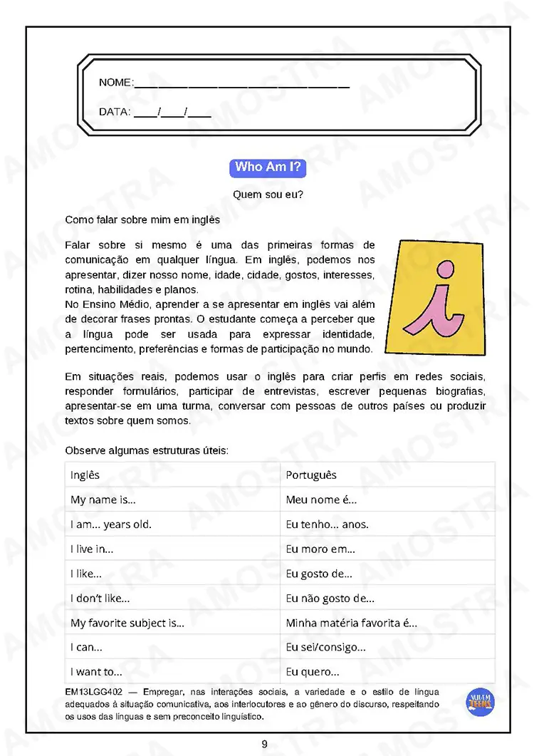 Atividades de Inglês Ensino Médio - Imagem 5