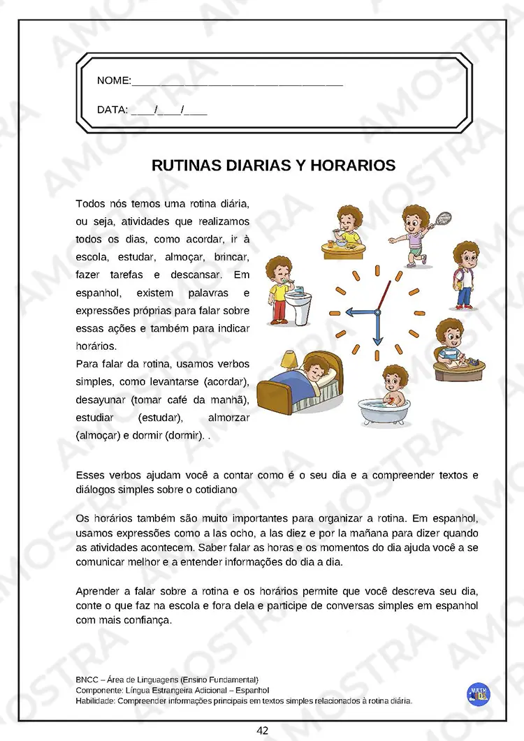 Atividades Espanhol Fundamental 2 - Imagem 4