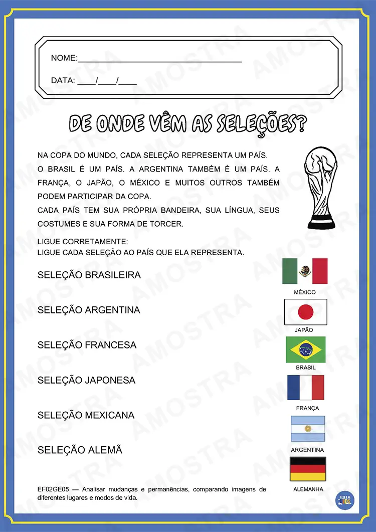 Atividades Copa do Mundo Fundamental 1 - Imagem 2