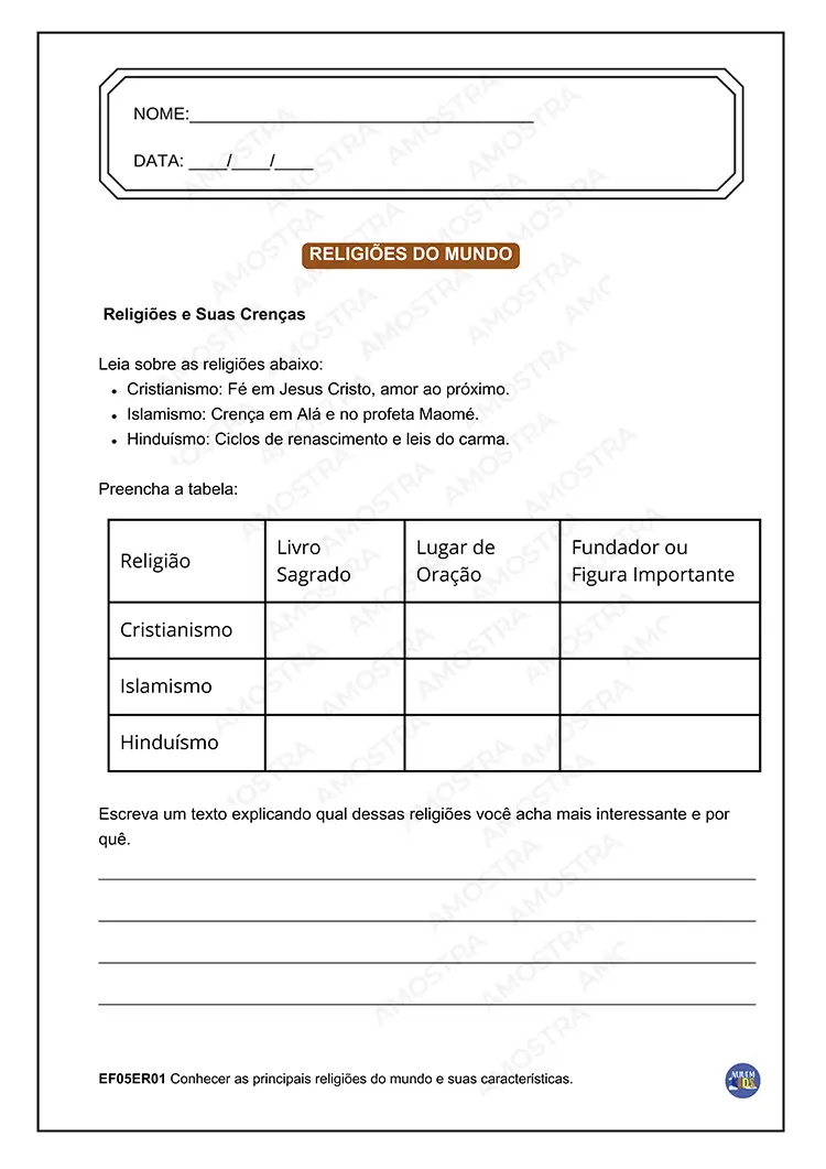 Atividades de Ensino Religioso 1º ao 5º Ano - Imagem 4