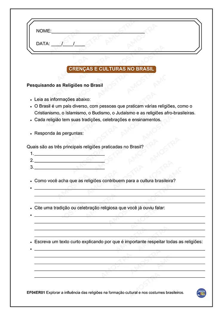 Atividades de Ensino Religioso 1º ao 5º Ano - Imagem 3