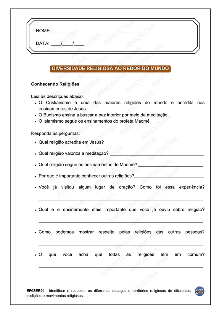 Atividades de Ensino Religioso 1º ao 5º Ano - Imagem 6