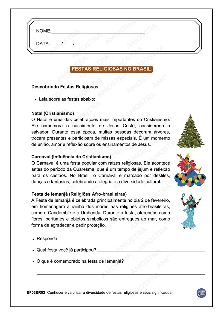 Atividades de Ensino Religioso 1º ao 5º Ano - Imagem 5