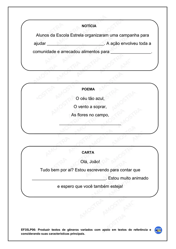 Atividades de Português 5º Ano - Imagem 2