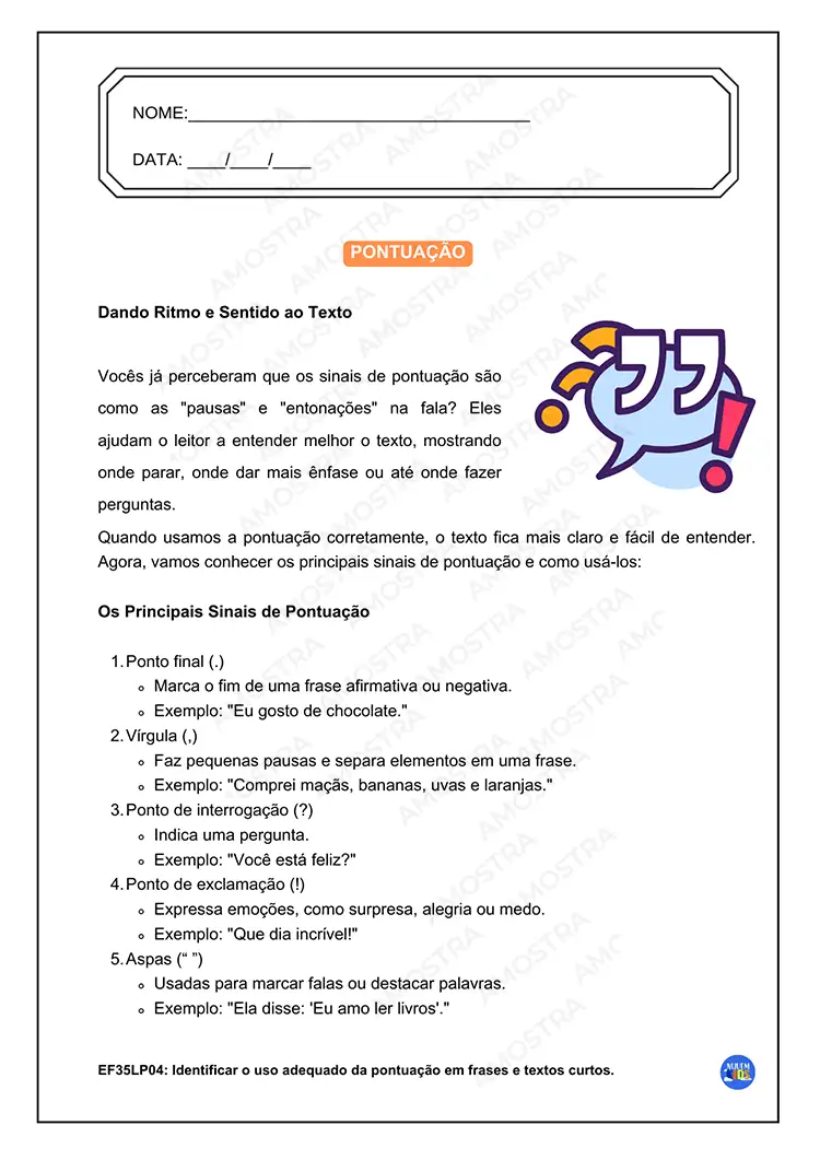 Atividades de Português 5º Ano - Imagem 7