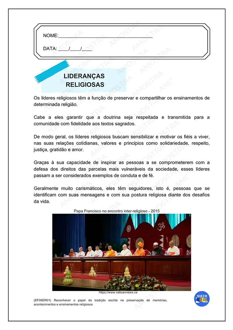 Atividades de Ensino Religioso 6º ao 9º Ano - Imagem 5