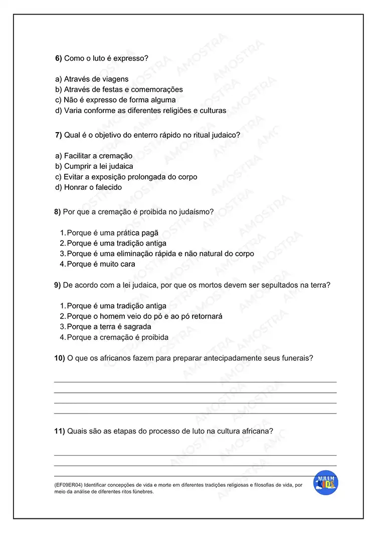 Atividades de Ensino Religioso 6º ao 9º Ano - Imagem 8