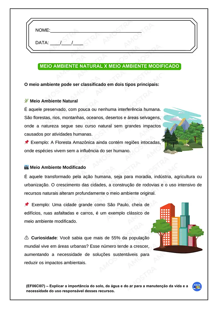 Atividades de Meio Ambiente 6º ao 9º Ano - Imagem 2