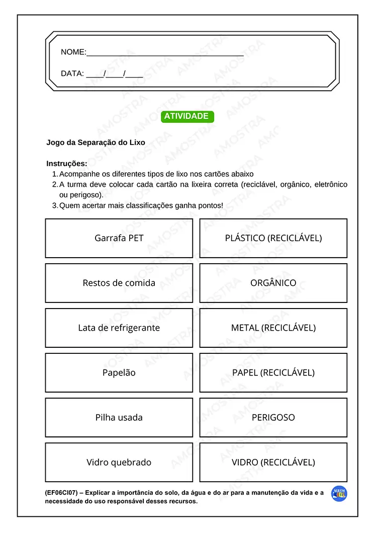 Atividades de Meio Ambiente 6º ao 9º Ano - Imagem 6