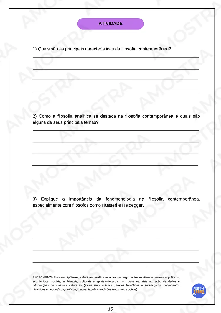 Atividades de Filosofia Ensino Médio - Imagem 3