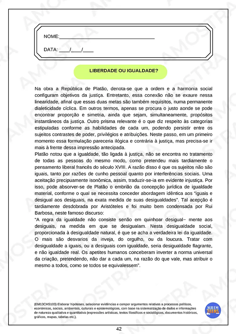 Atividades de Filosofia Ensino Médio - Imagem 5