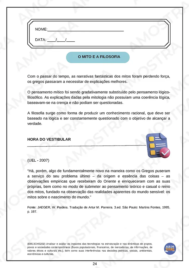 Atividades de Filosofia Ensino Médio - Imagem 7
