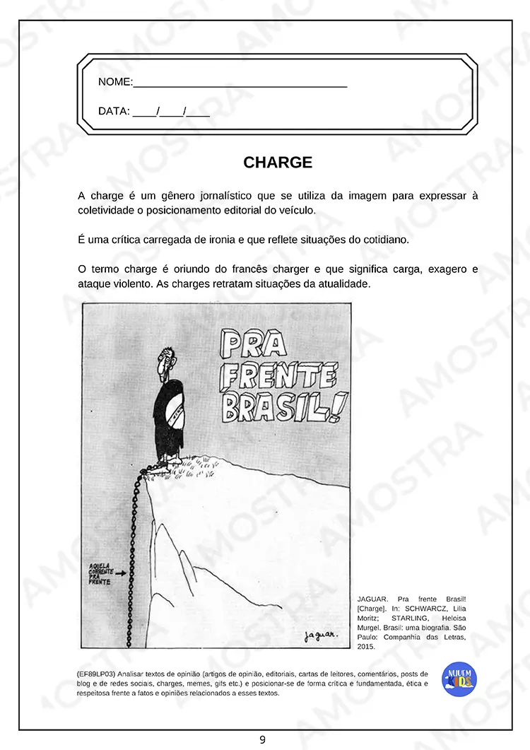 Atividades para Gêneros Textuais 6º ao 9º Ano - Imagem 7