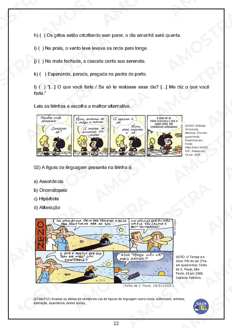 Atividades de Gramática 6º ao 9º Ano - Imagem 2