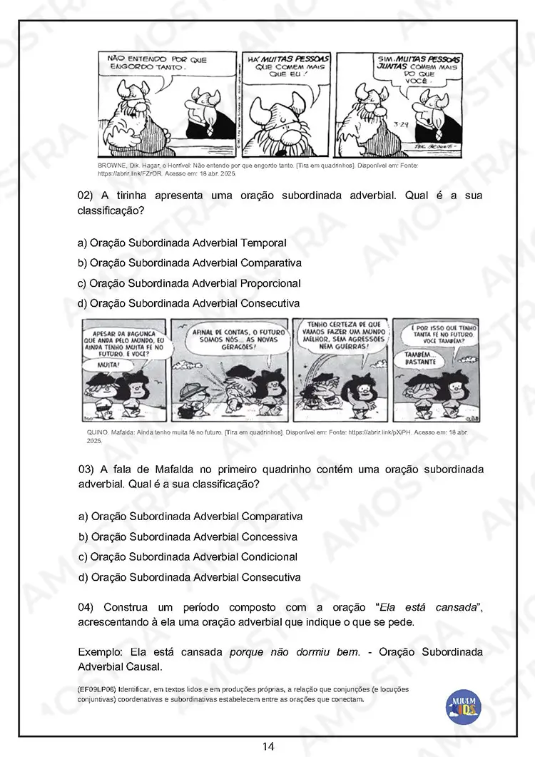 Atividades de Gramática 6º ao 9º Ano - Imagem 4